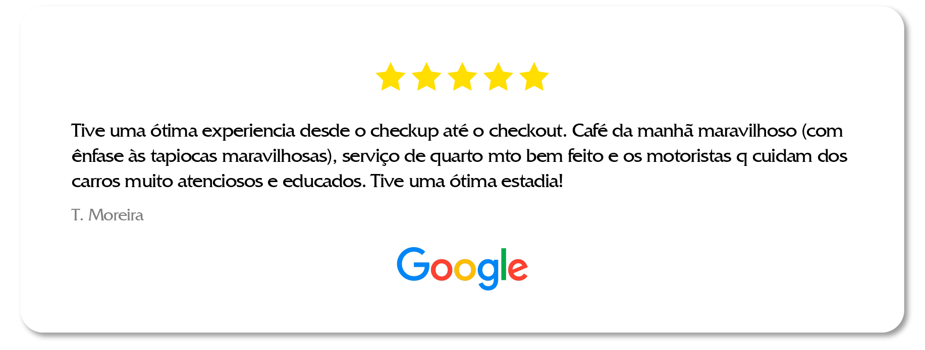 avaliação Hotel Diogo